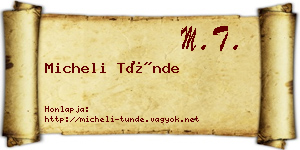 Micheli Tünde névjegykártya